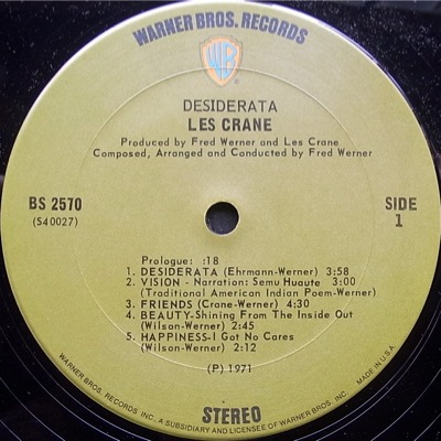 Les Crane Desiderata A Different Drummer Les Crane Desiderata A Different Drummer