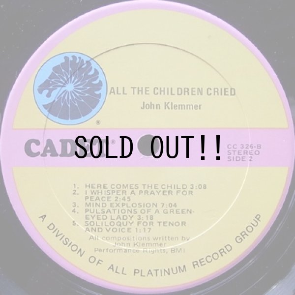 画像3: JOHN KLEMMER / ALL THE CHILDREN CRIED