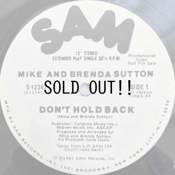 画像1: MIKE & BRENDA SUTTON / DON'T HOLD BACK