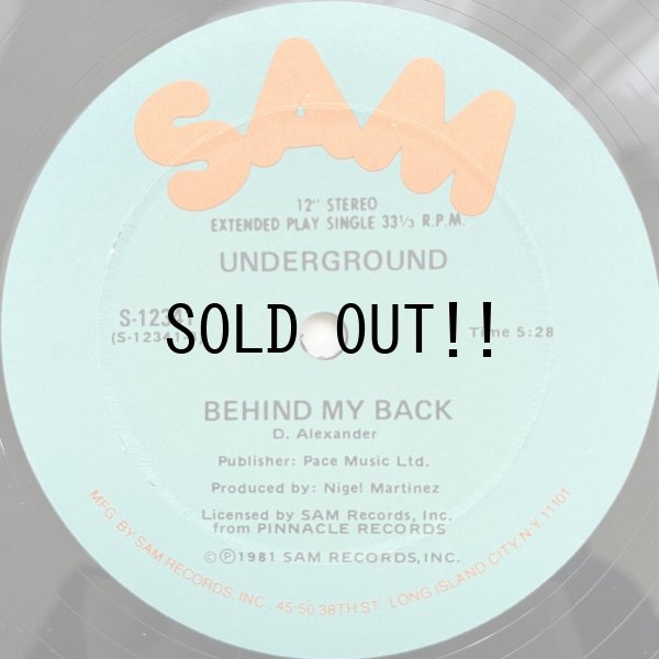 画像1: UNDERGROUND / BEHIND MY BACK