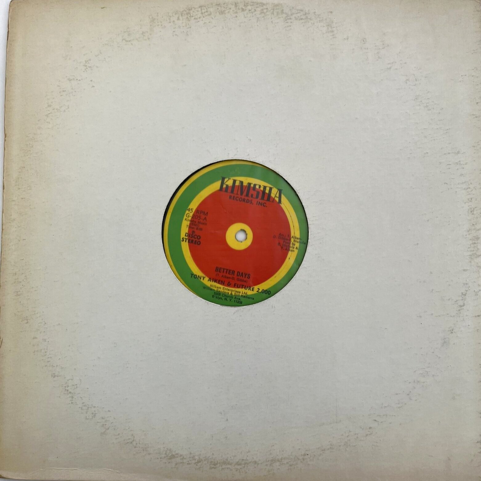 画像3: TONY AIKEN & FUTURE 2000 / BETTER DAYS - SOUL DISCO