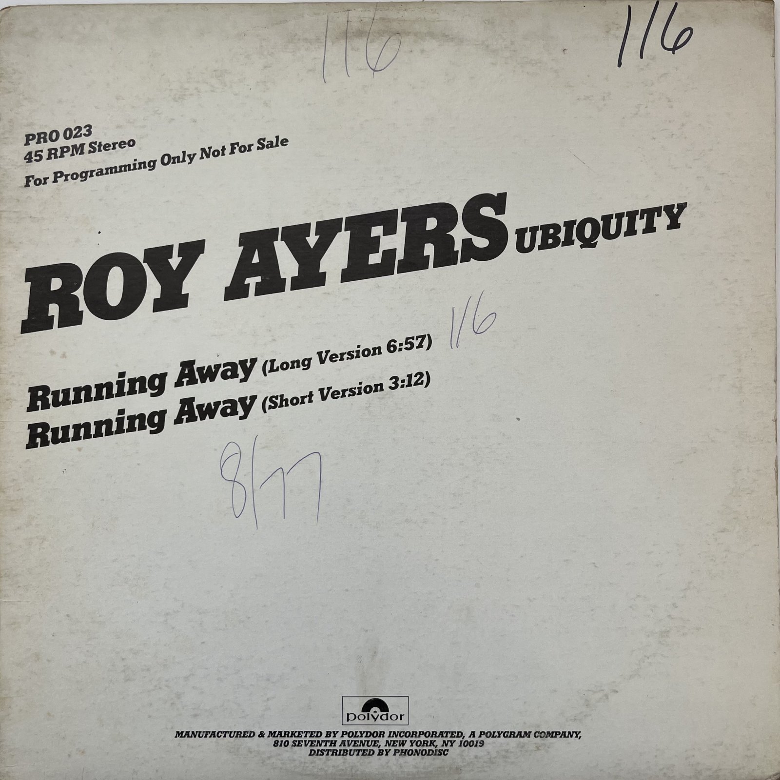 画像1: ROY AYERS / RUNNING AWAY