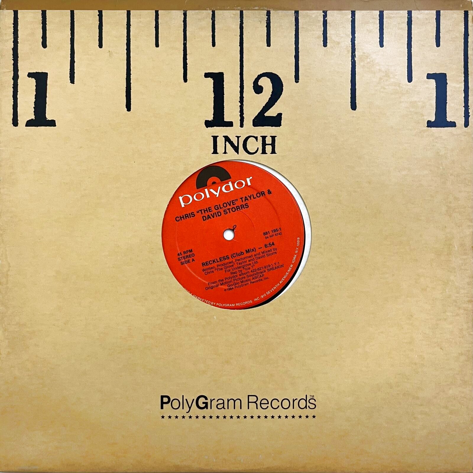 画像3: CHRIS "THE GLOVE" TAYLOR & DAVID STORRS / RECKLESS