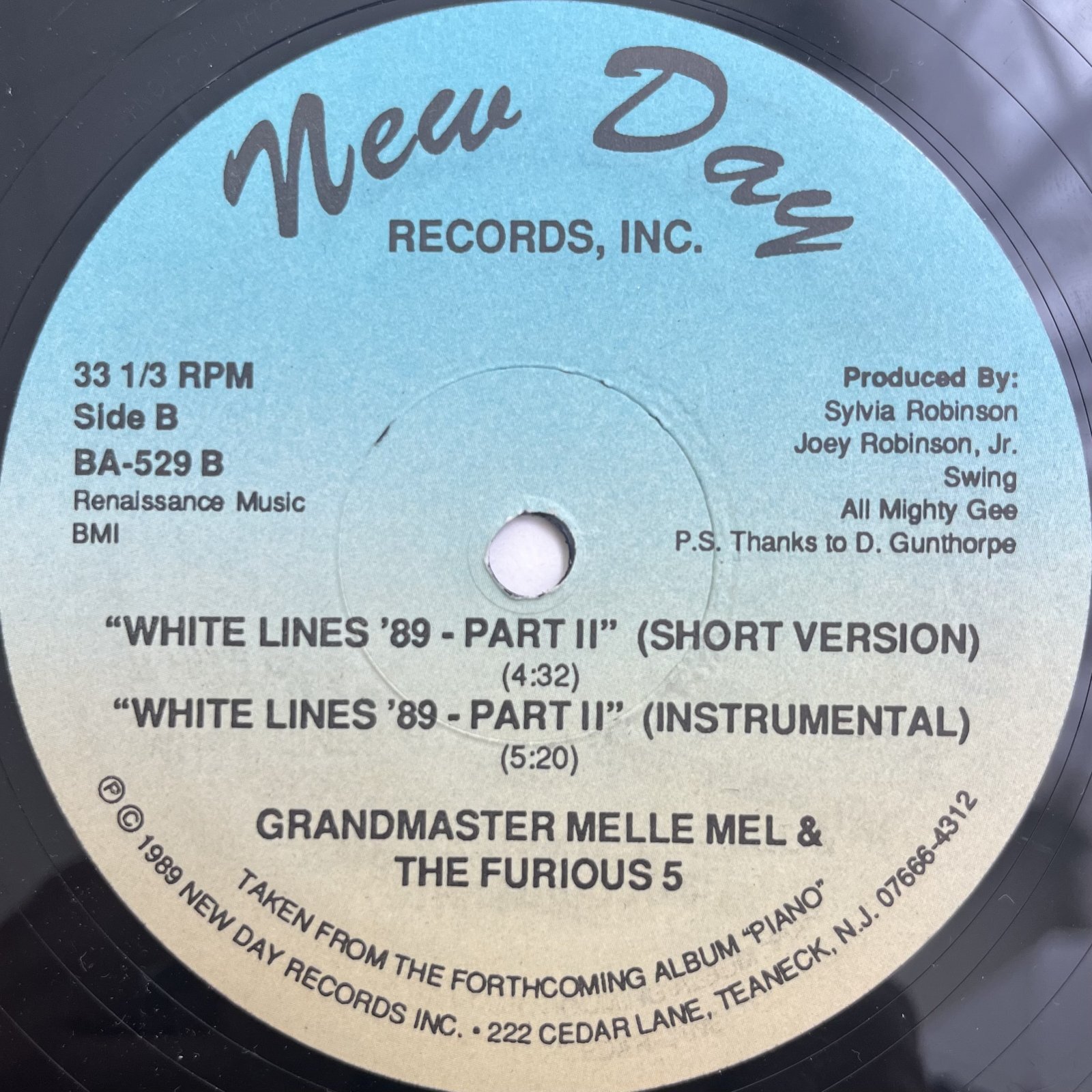 画像2: GRANDMASTER MELLE MEL & THE FURIOUS 5 / WHITE LINES '89 PART.2