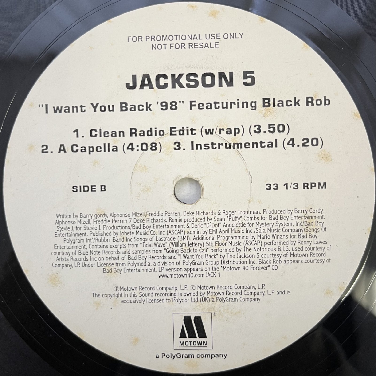 画像2: JACKSON 5 / I WANT YOU BACK '98 feat. BLACK ROB